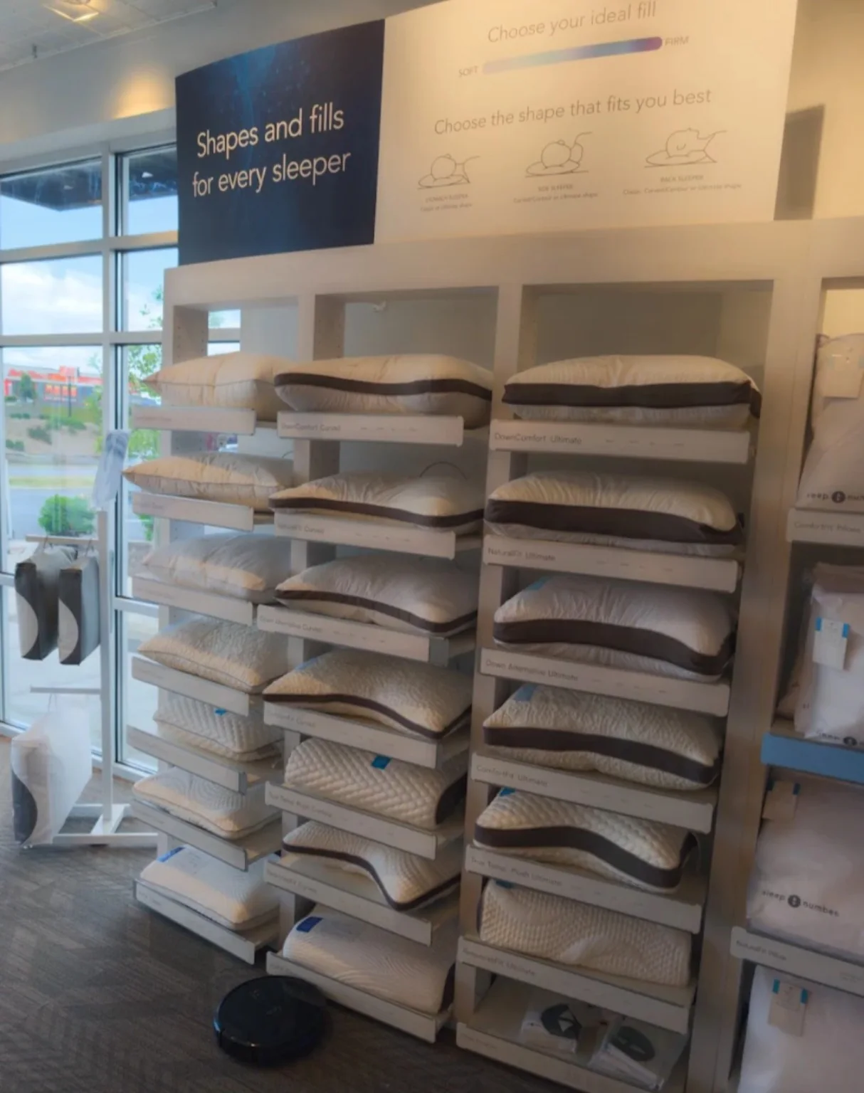 Pillow wall inside Sleep Number Harrisonburg