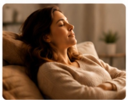 A relaxing everyday moment representing mood and better sleep